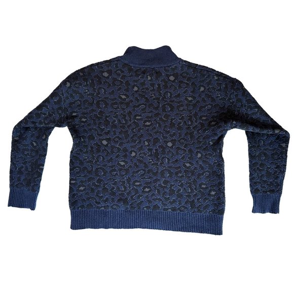 Universal Thread Sweater Leopard Print Blue Black (Size Medium) - Picture 6 of 7